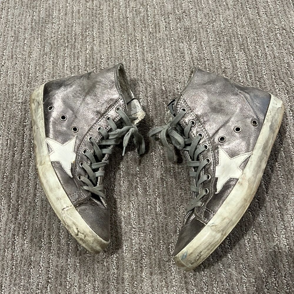 Golden Goose Francy suede high-top sneakers Silver - Picture 3 of 10